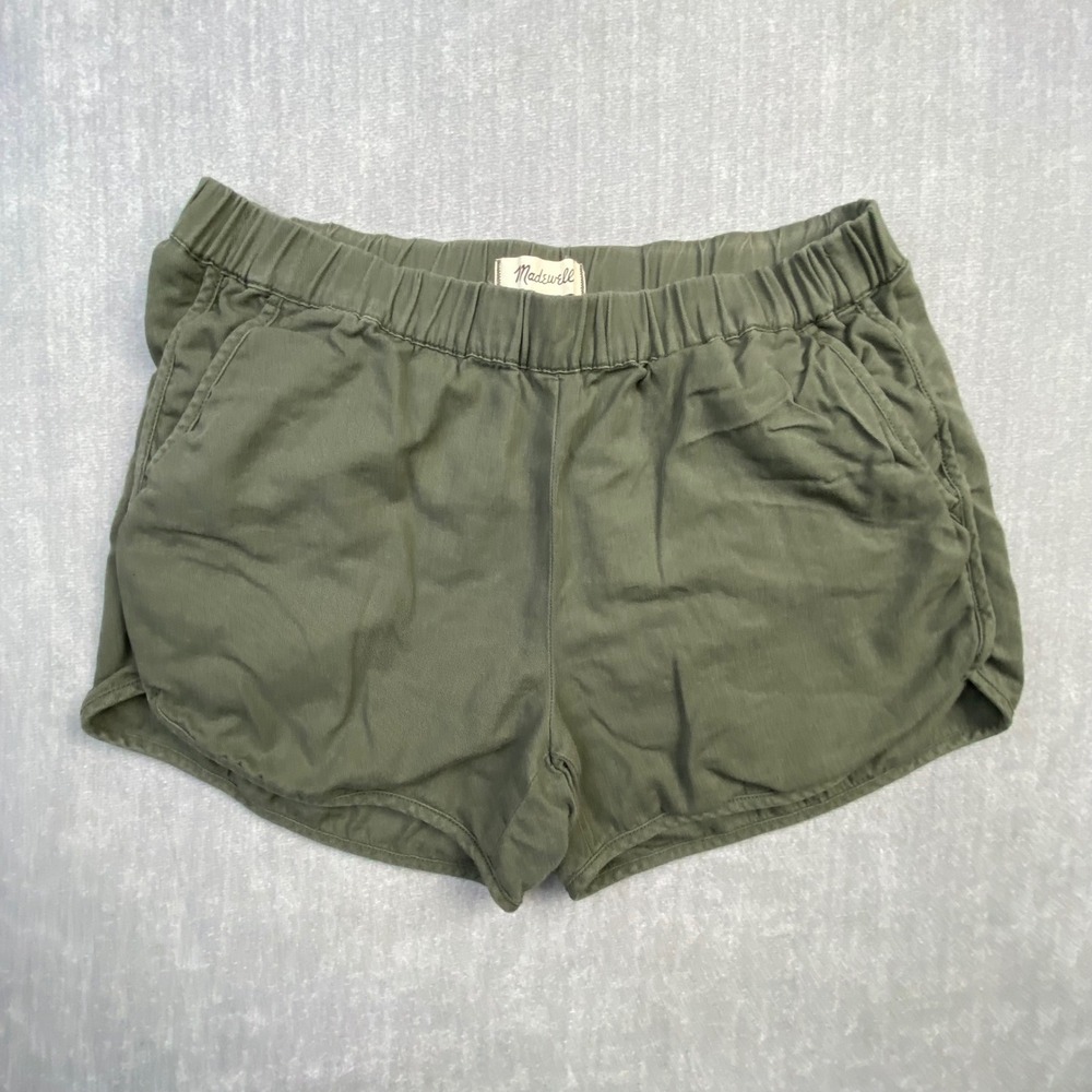 Madewell Womens Olive Green Elastic Waist Pull On Shorts E8919 Size‎ Small